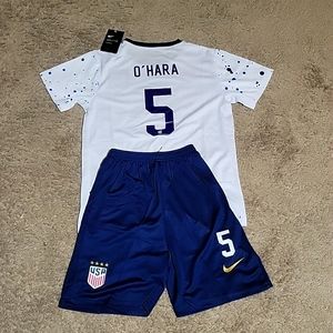 KELLEY O'HARA USWNT #5 NIKE FIFA WORLD CUP SOCCER JERSEY SHORTS KIT NWT YOUTH XL